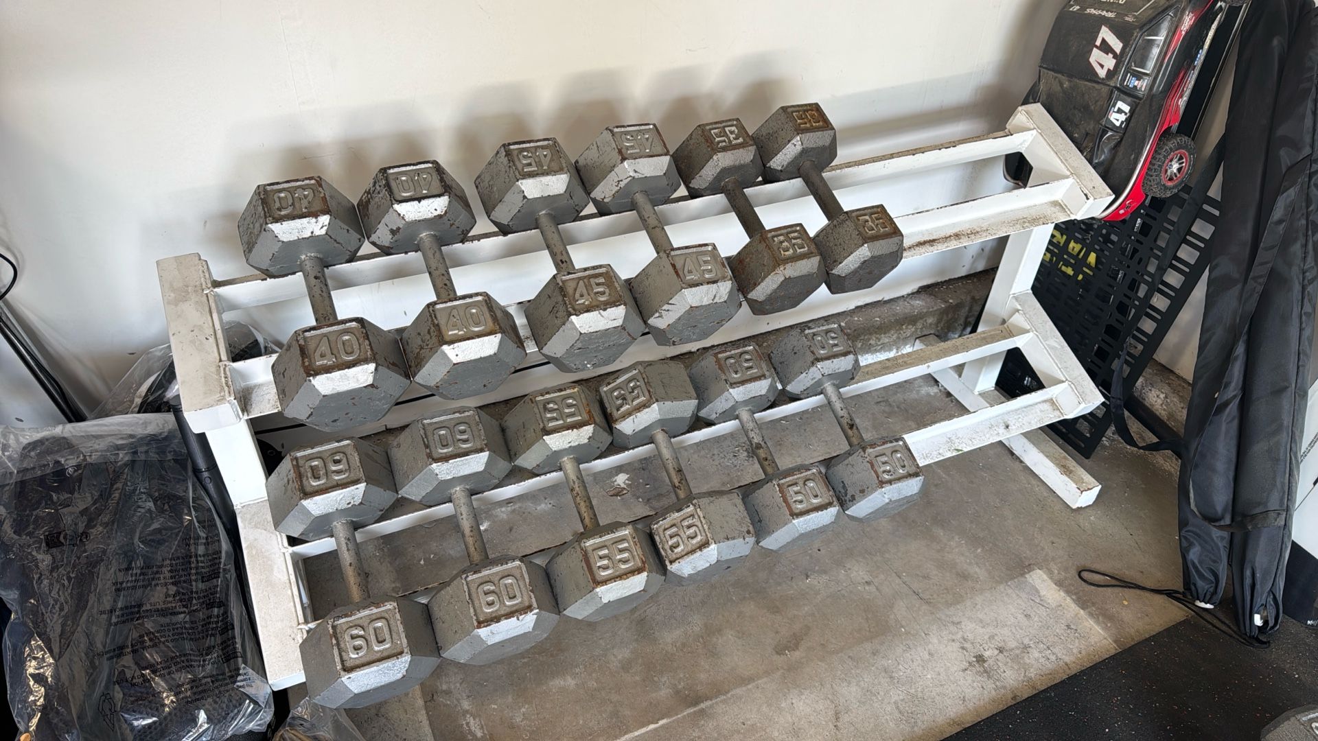 Weights & Weight Rack
