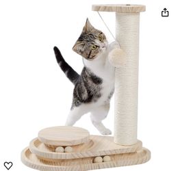 Brand New18 inch Cat Scratching Post Cat Scratcher Kitten Toys for Indoor Cats Wooden Ball