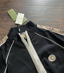 GG-stripe zipped jacket