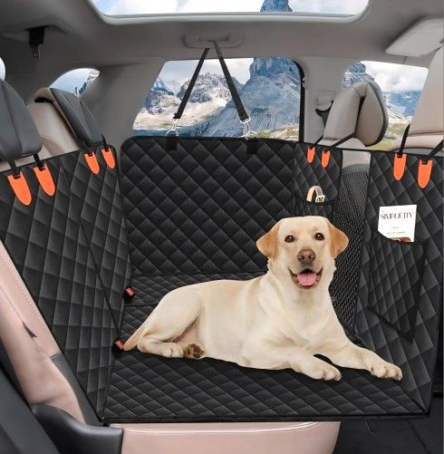 kfitsiso Back Seat Extender for Dogs,Strong Load-Bearing and Waterproof,Dog Seat Hammock Hard Bottom,for Cars SUVs Trucks, Detachable Large Dog car
