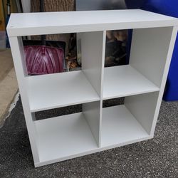 4 Cube White Organizer Bookcase 