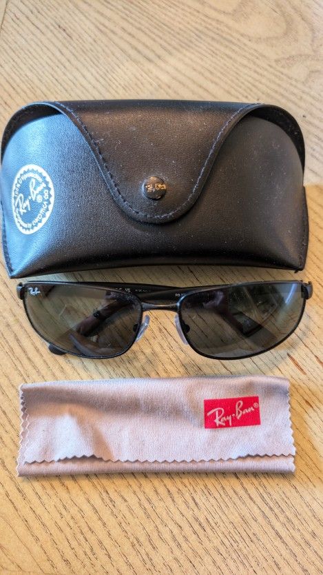 Rayban RB3254 Black Sunglasses With Leather Case