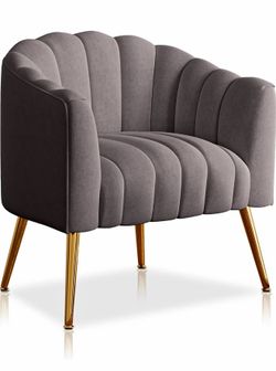 Oversized Pumpkin Couch Accent Chair, Modern Comfy Velvet Upholstered Barrel Chairs, Luxury Single S