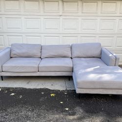 *FREE DELIVERY* Gray Sofa Couch With Sectional Chaise