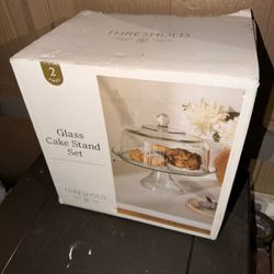 2 Pc Glass Cake Stand