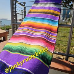 New 5x7 purple serape sarape zarape Mexican blanket