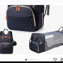 Diaper Bag Backpack, Multifunction Travel Diaper Bags, Mommy Bag, Waterproof, Large Capacity, Stylish and Durable (Backpack-Navy Blue)