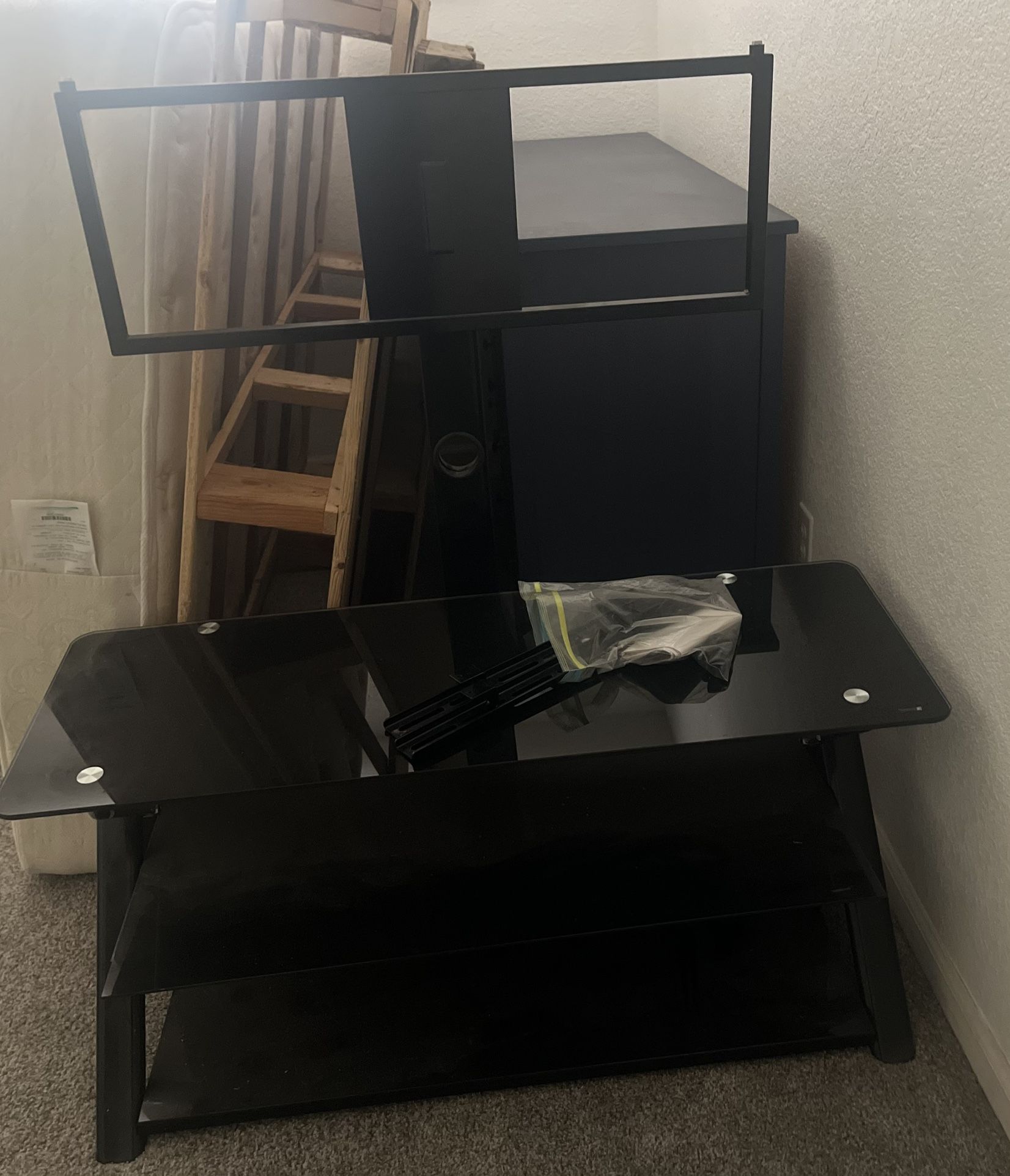 Black Glass TV Stand