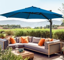 BRAND NEW 
wikiwiki 12 FT Cantilever Patio Umbrellas Outdoor Offset Umbrella w/ 36 Month Fade Resistance Recycled Fabric, 6-Level 360°Rotation Aluminu