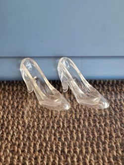 Pair of Plastic Cinderella Princess High Heeled Slippers