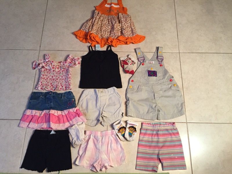 Lot of Baby Girl's Clothes (12 months). Gymboree overall.