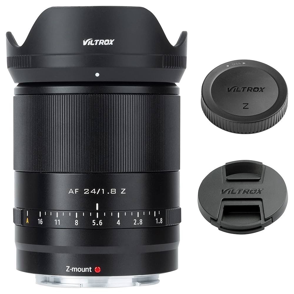 VILTROX 24mm F1.8 Wide Angle Lens Auto Focus Full Frame Prime Lens Compatible with Nikon Z-Mount Cameras Z fc Z7 II Z6 II Z5 Z6 Z7 Z50 Black