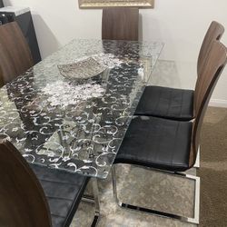Glass Kitchen Table 