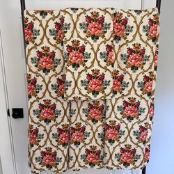 Beautiful Vintage handmade curtain  panels Dekoplus fabric 4 panels each is  63 1/2” x 40”