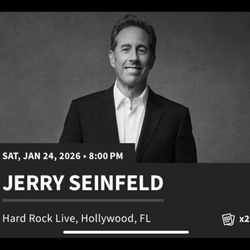 Jerry Seinfeld Stand Up Comedy 2 Tickets For Saturday January 24th At 8pm Hard Rock Live Hollywood FL 