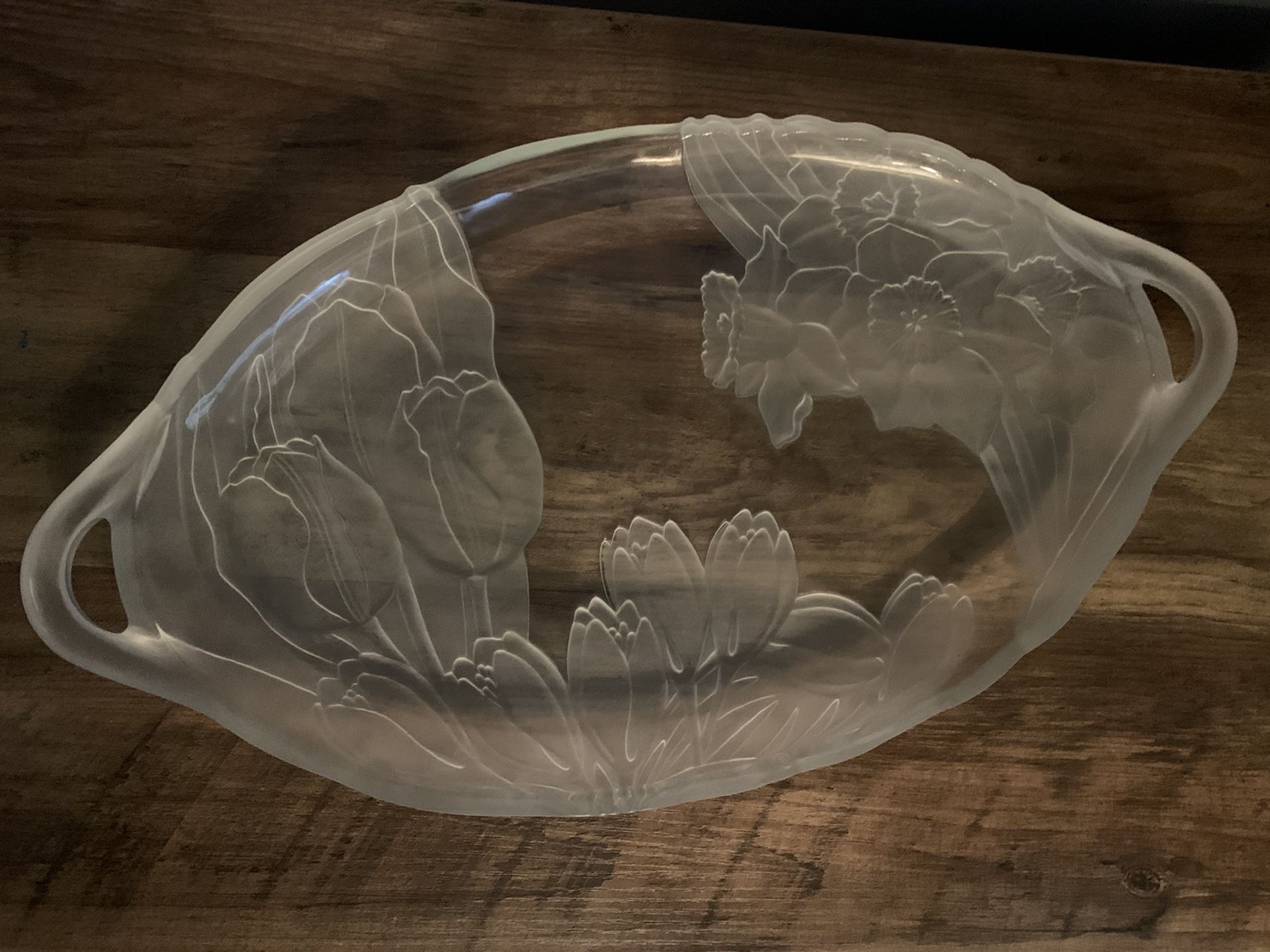 Vintage Mikasa frosted Crystal Tulip Platter