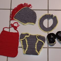 baby infant "Gladiator" "Greek God" handmade 5 piece outfit for photo shoot or Halloween $15 FIRM 