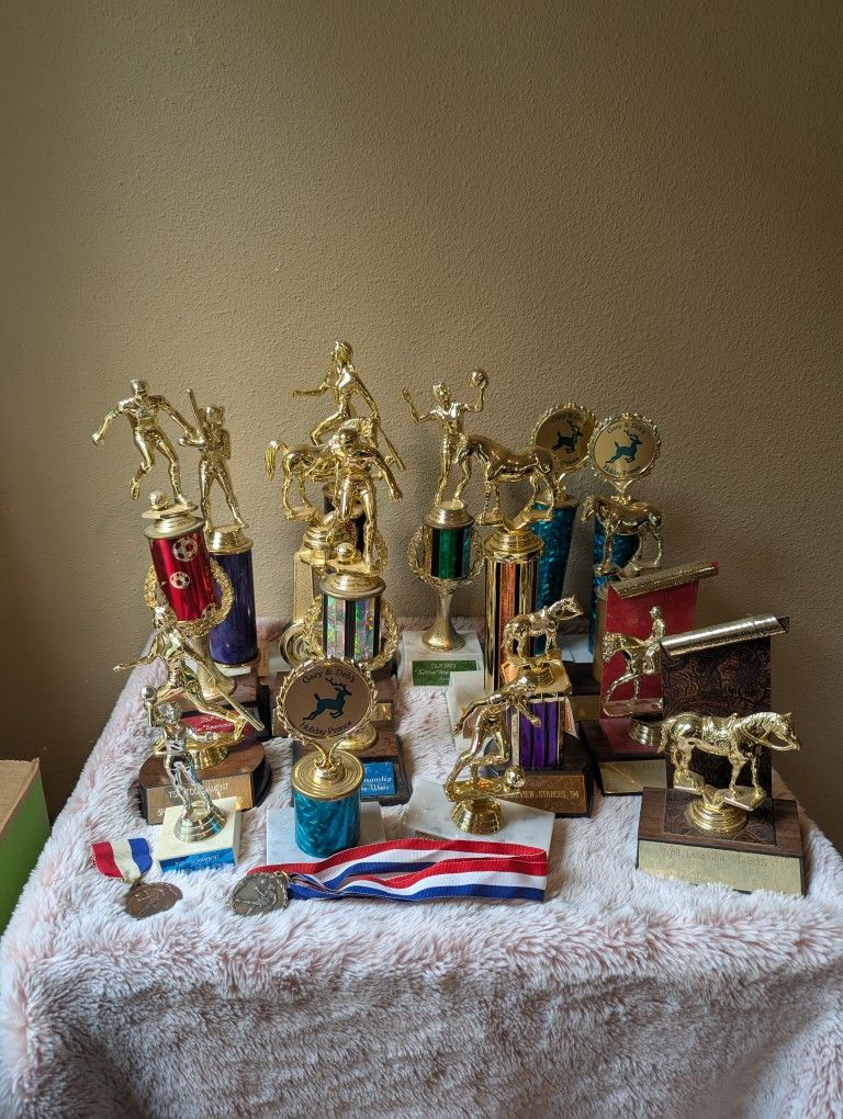 Lot Of Old Trophies From The 80's And 90's FREE
