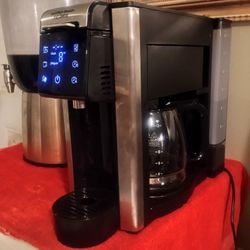 Hamilton Beach FlexBrew Advanced 5-in-1 Coffee Maker, Single-Serve, 12 Cup Carafe, Ice or Hot Brew