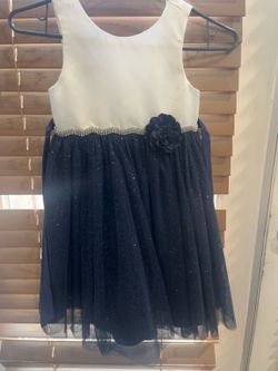 Girls navy and white dress