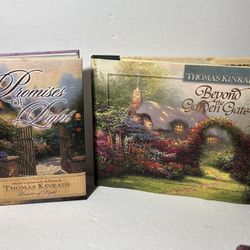 2 Thomas Kinkade hardcover books - Beyond the Garden Gate & Promises of Light