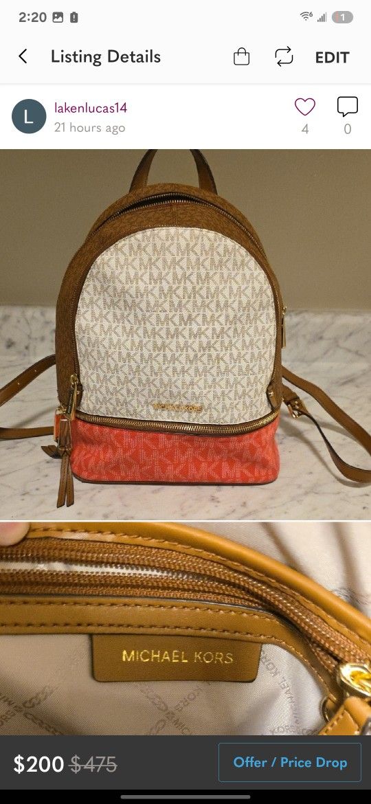 Michael Kors Backpack Purse And Wallet