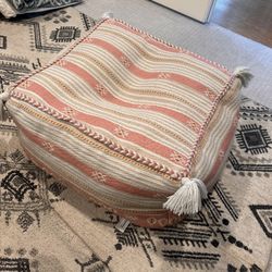 Striped Pouf Ottoman/Floor Seat 