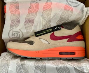 NIKE AIR MAX 1 / CLOT NET/DEEP RED-ORANGE BLAZE FILET/ROUG PROFOND