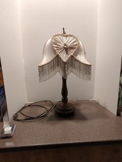 Antique Boutique Fringe Parlor Lamp 