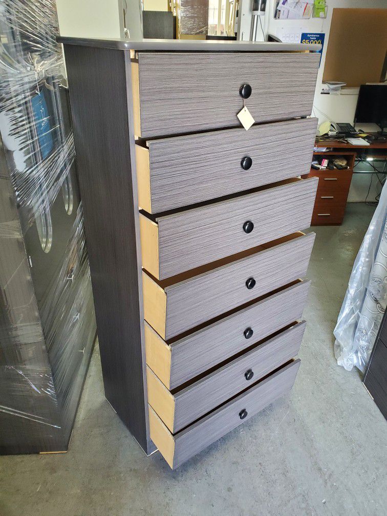 Brand New Tall Grey 7 Large Drawer Dresser Chest Available In Other Colors 
