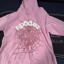 spider hoodie-pink