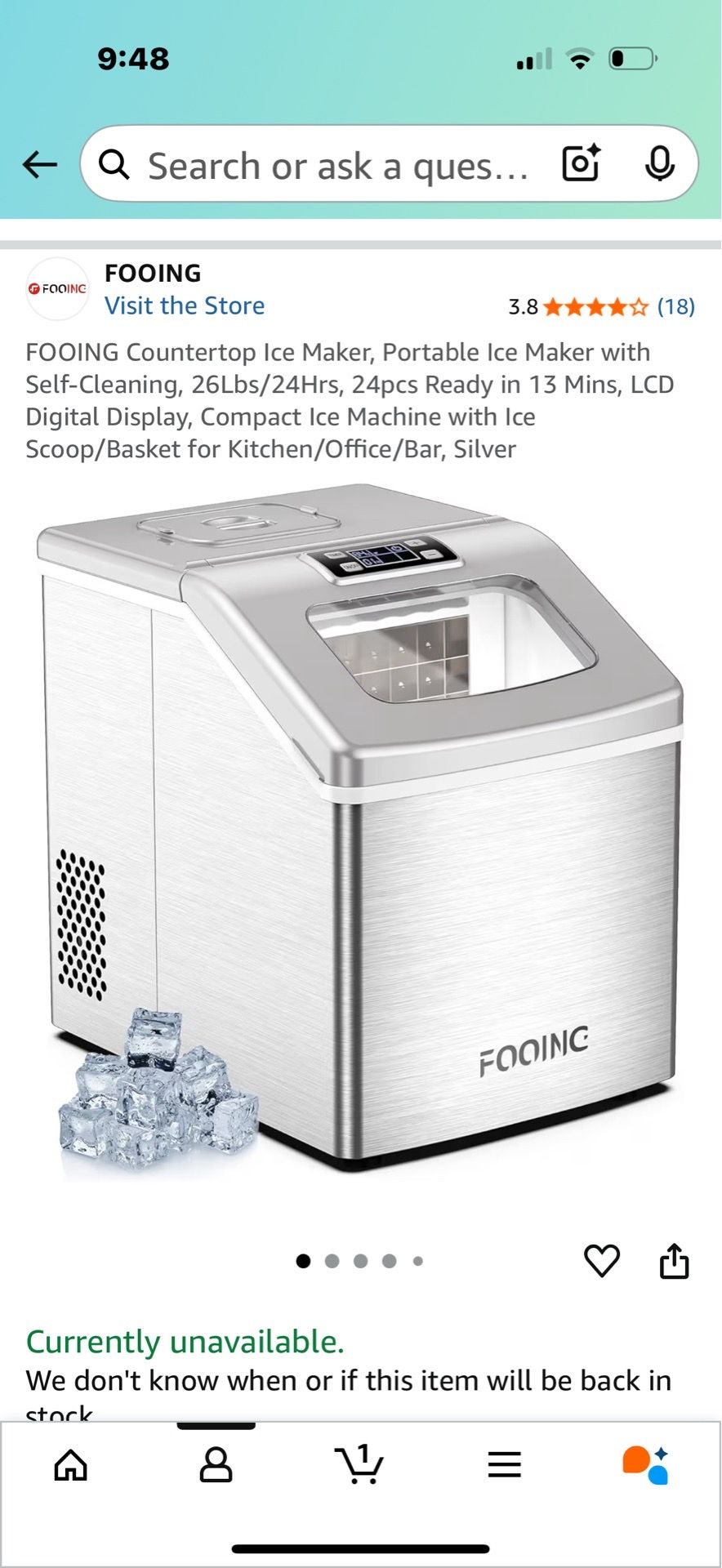 Ice maker machine Fooing Like Brand New