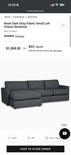 City Furniture couch with chaise lounge