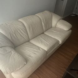 Leather Sofa + Oversized Armchair (Matching Set) – Great Condition