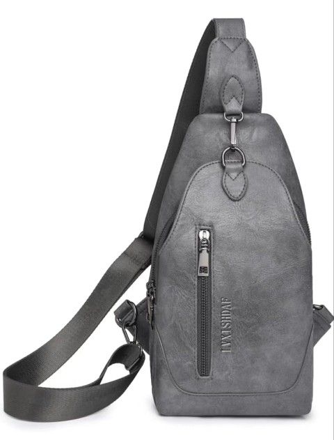 Small Sling Bag for Women - in Vegan Leather Versatile Fanny Pack, Crossbody Bags for Women with Adjustable Guitar Belt Suitable, Grey