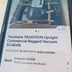 SANITAIRE TRADITION UPRIGHT VACUUM NEW IN BOX