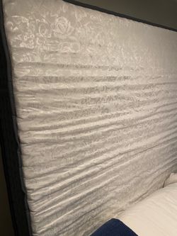 King mattress almost new. Hybrid-no box spring needed.