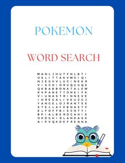 Pokemon Printable Word Search