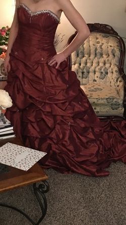 Red satin Wedding or photo shoot gown