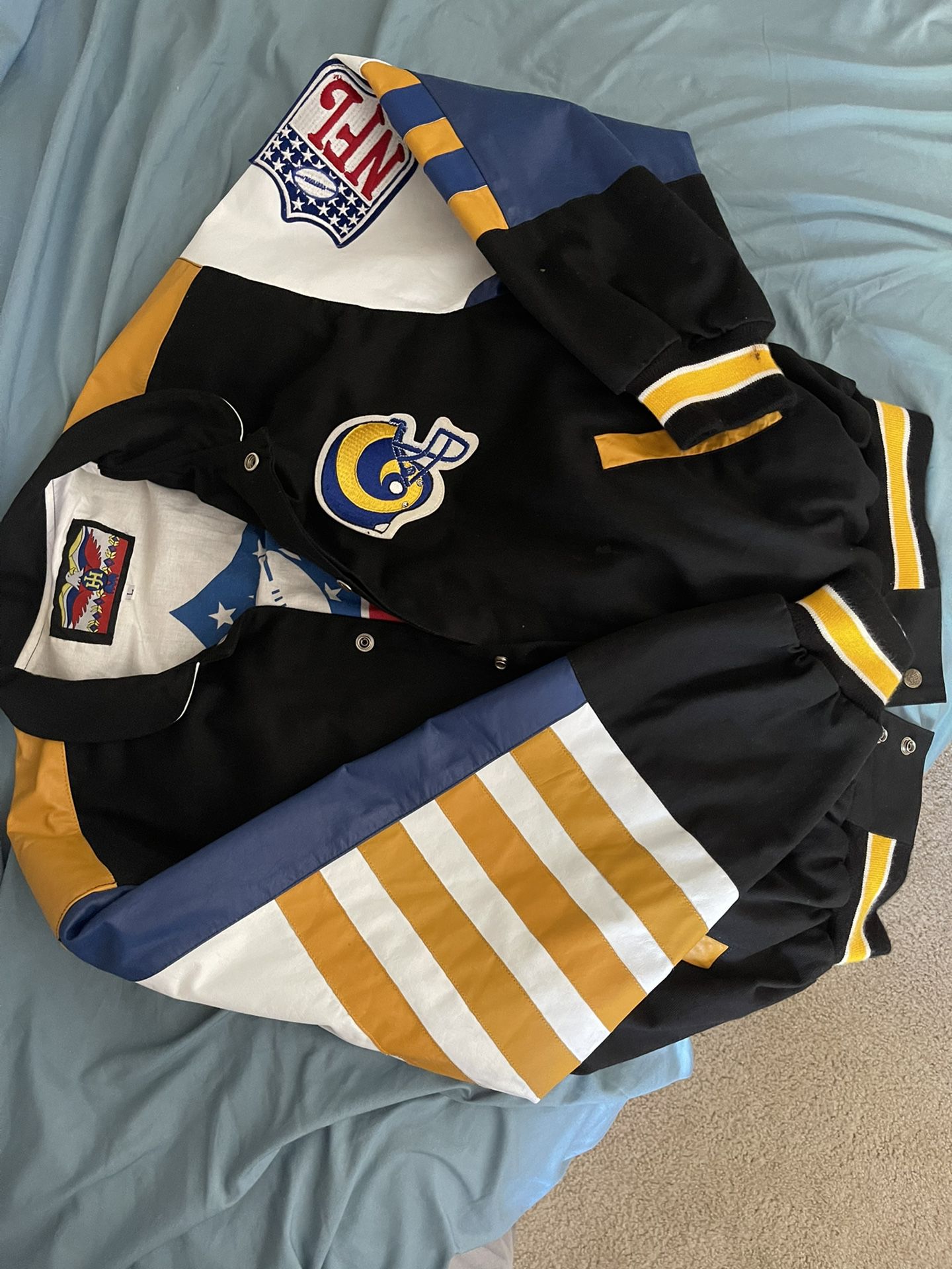 1990 Rams LA Jacket Authentic Rams Fans Should Know This Is Their Uniform Colors Before They Left And Now We Got Em Back Ask For Questions 