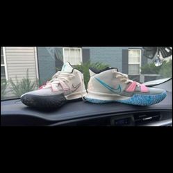 Size 9 KYRIE PALE IVORY PINK AND BLUE 