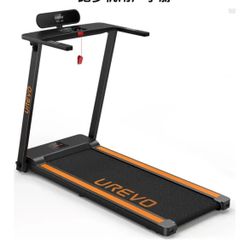 UREVO Folding Treadmills, Max 3.0 HP Running and Walking Jogging Exercise with 12 Preset Programs, Tracking Pulse, Calories Exercise Treadmill