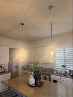 Kitchen ceiling gold 2 hanging lamps