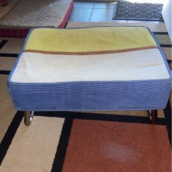 Good Condition Folding Stool Corduroy Material 18”x23”  