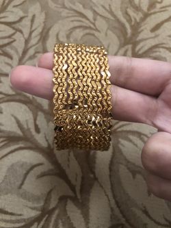 22K Gold Plated Bangle Bracelet Set