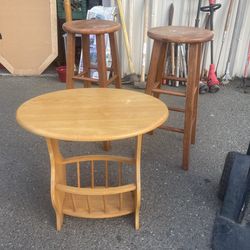 Wood side table magazine table