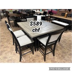 Counter Height Dining Table Set With 4 Chairs 