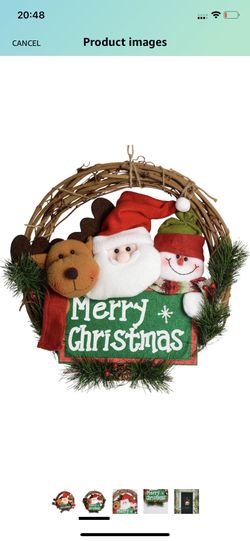 Christmas Wreath for Front Door - 14 inch/35cm Door Wreaths Christmas Home Door Hanger Wall Decoration