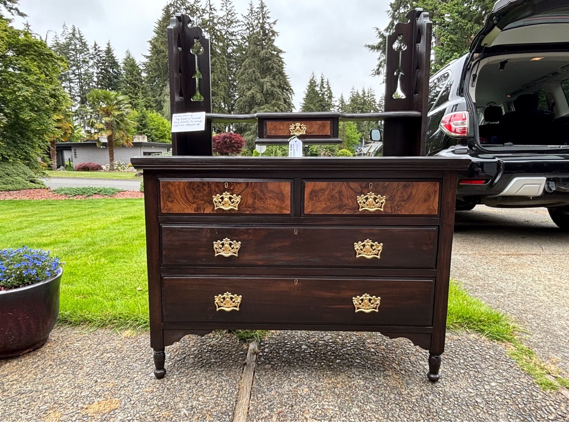 Antique Dresser w/ Unique Shelf