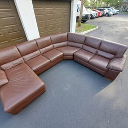 SOFA COUCH SECTIONAL BY ITALSOFA 🐄GENUINE ITALLIAN LEATHER 🐄🛻DELIVERY AVAILABLE 🛻